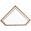 SEI Furniture Keaton Glass Top Metal Corner Writing Desk in Soft Gold