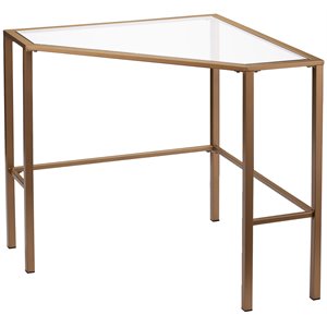 sei furniture keaton glass top metal corner desk