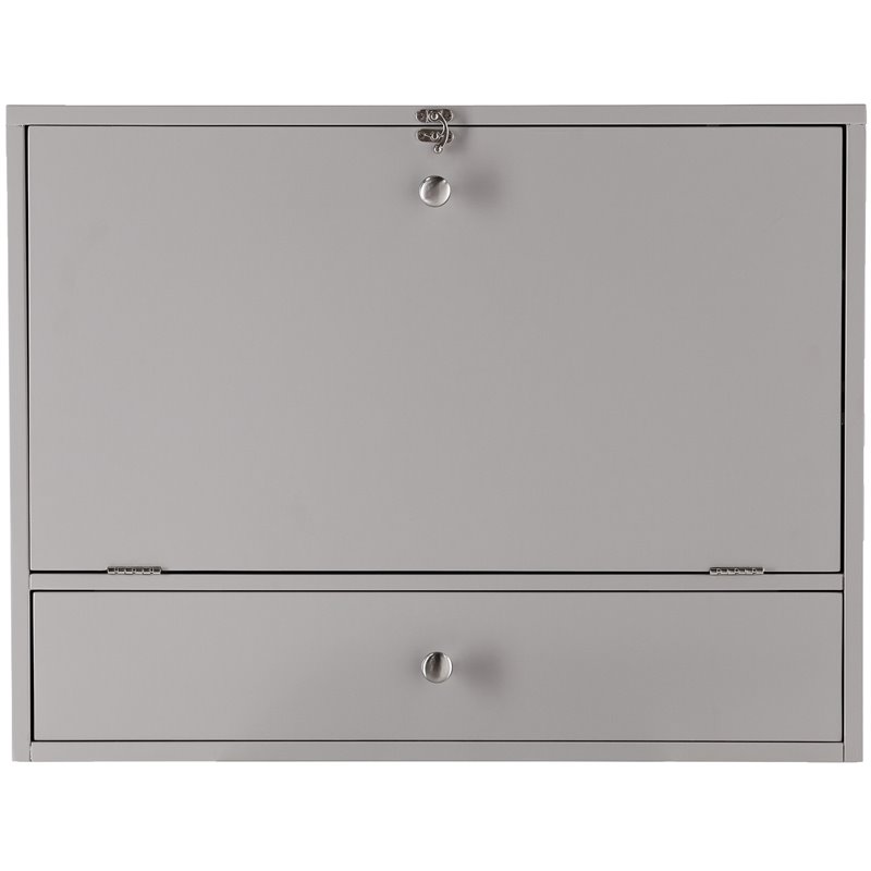 SEI Furniture Wooden Wall Mounted Laptop Desk in Gray