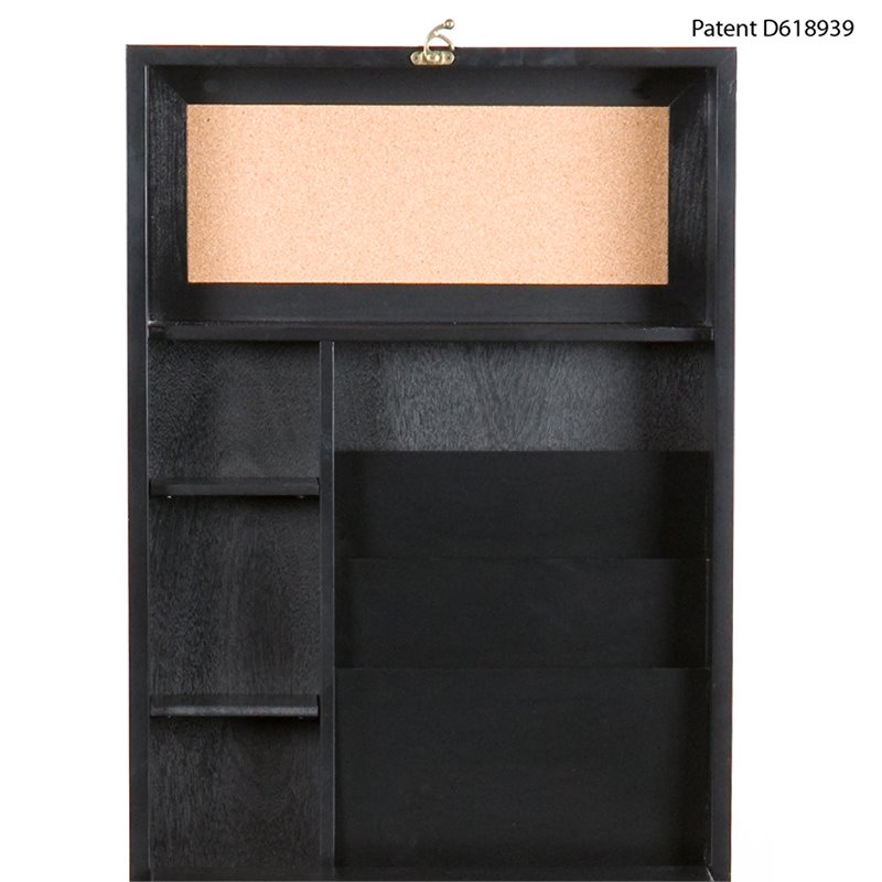 SEI Furniture Wooden Fold-Out Convertible Desk in Black