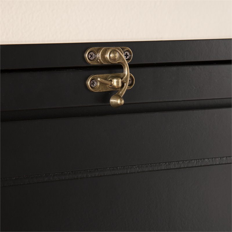 SEI Furniture Wooden Fold-Out Convertible Desk in Black