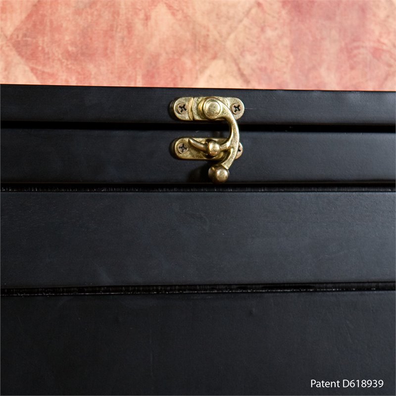 SEI Furniture Wooden Fold-Out Convertible Desk in Black