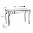 SEI Furniture Wedlyn Engineered Wood Computer Desk in Mirror with Matte Silver