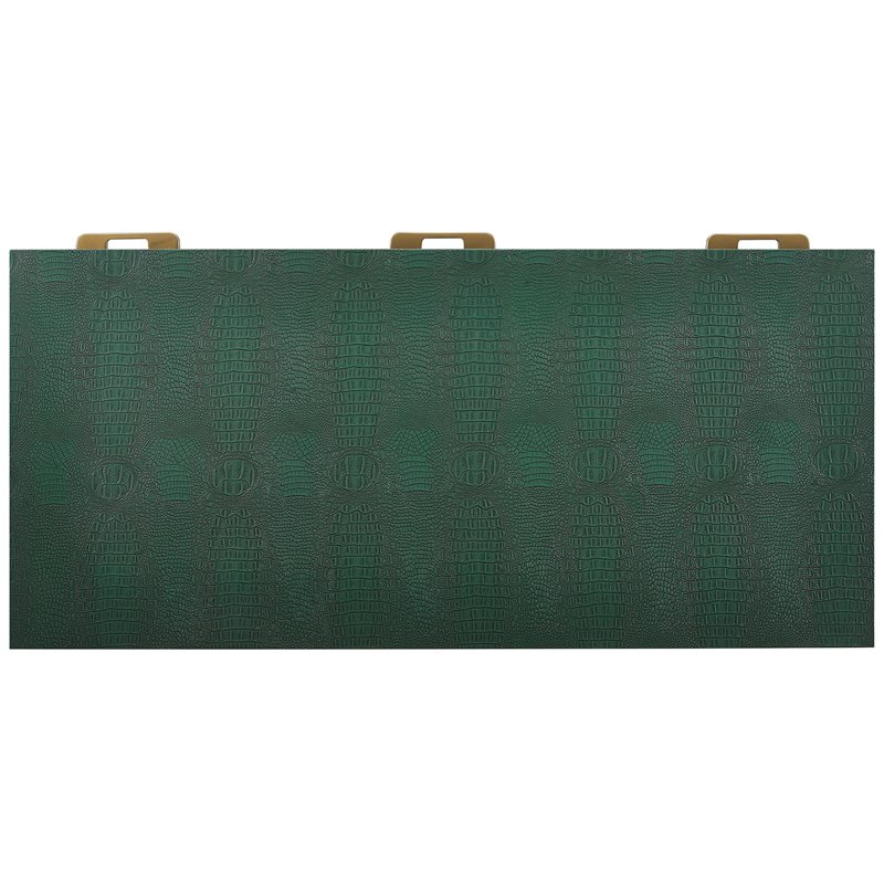 Southern Enterprises Carabelle Faux Croc Leather Computer Desk in Green and Gold
