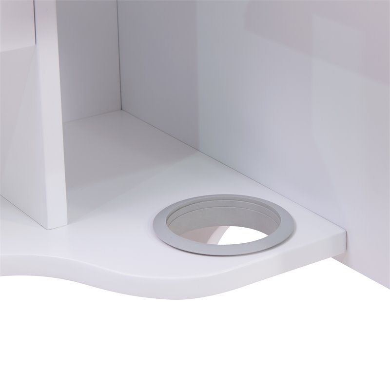 Southern Enterprises Wooden Wall Mounted Vanity Desk with Mirror in White