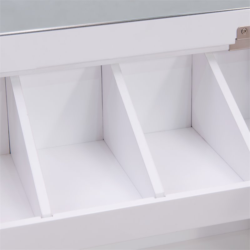 Southern Enterprises Wooden Wall Mounted Vanity Desk with Mirror in White