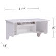 Southern Enterprises Wooden Wall Mounted Vanity Desk with Mirror in White