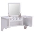 Southern Enterprises Wooden Wall Mounted Vanity Desk with Mirror in White