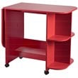 SEI Furniture Wooden Drop Leaf Mobile Sewing Craft Table in Farmhouse Red