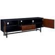 SEI Furniture Blynn Mid Century Wooden TV Stand in Black and Whiskey