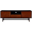 SEI Furniture Blynn Mid Century Wooden TV Stand in Black and Whiskey