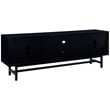 SEI Furniture Blynn Mid Century Wooden TV Stand in Black and Whiskey
