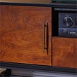 SEI Furniture Blynn Mid Century Wooden TV Stand in Black and Whiskey