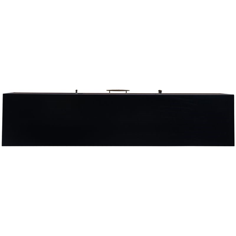 SEI Furniture Blynn Mid Century Wooden TV Stand in Black and Whiskey