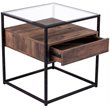 SEI Furniture Olivern 1 Drawer Glass Top End Table in Black and Natural