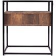 SEI Furniture Olivern 1 Drawer Glass Top End Table in Black and Natural
