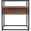SEI Furniture Olivern 1 Drawer Glass Top End Table in Black and Natural
