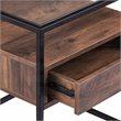 SEI Furniture Olivern 1 Drawer Glass Top End Table in Black and Natural