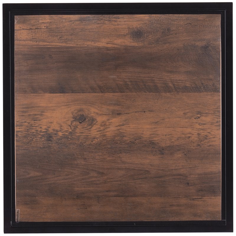 SEI Furniture Olivern 1 Drawer Glass Top End Table in Black and Natural