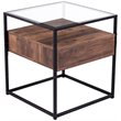 SEI Furniture Olivern 1 Drawer Glass Top End Table in Black and Natural