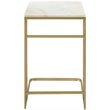 SEI Furniture Fallon Marble Top C Side Table in Gold and White