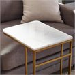 SEI Furniture Fallon Marble Top C Side Table in Gold and White