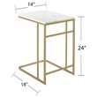 SEI Furniture Fallon Marble Top C Side Table in Gold and White