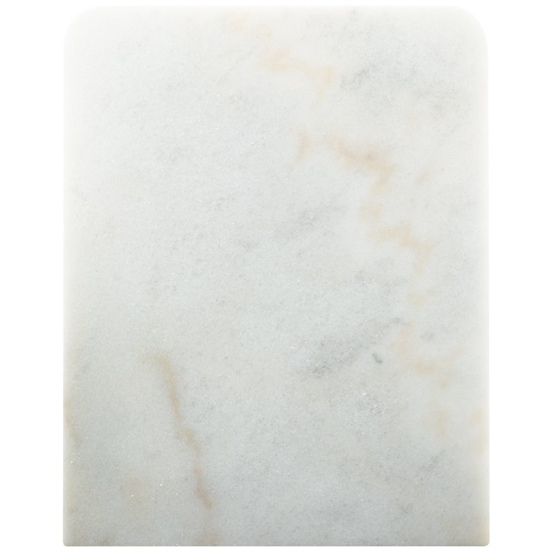 SEI Furniture Fallon Marble Top C Side Table in Gold and White