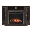 Austindale Touch Screen Electric Fireplace Media Storage in Light Brown/Gold