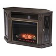 Austindale Touch Screen Electric Fireplace Media Storage in Light Brown/Gold