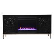 Winsterly Color Changing Fireplace Console with Media Storage in Black/Champagne