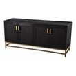 SEI Furniture Rolliston Contemporary 4-Door Media Console in Black-Gold
