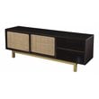 SEI Furniture Carondale Sliding Door Media Stand in Brown-Gold-Natural