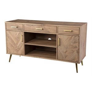 sei furniture mid-century marzing tv-media stand with storage in brown