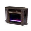 Austindale Color Changing Fireplace & Media Storage in Light Brown/Gold