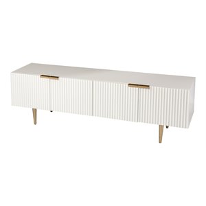 sei furniture pilston modern 4-door media console in white-gold