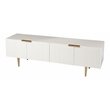 SEI Furniture Pilston Modern 4-Door Media Console in White-Gold