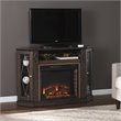 SEI Furniture Austindale Electric Fireplace & Media Storage in Light Brown/Gold