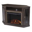 SEI Furniture Austindale Electric Fireplace & Media Storage in Light Brown/Gold