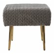 SEI Furniture Medlana Woven Velvet Upholstered Ottoman in Gray-Gold