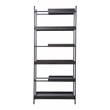 SEI Furniture Deckenly 3-Stationary and 3-Sliding Shelves Etagere in Black