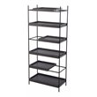SEI Furniture Deckenly 3-Stationary and 3-Sliding Shelves Etagere in Black