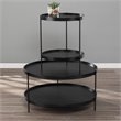 SEI Furniture Verlington Engineered Wood Round Cocktail Table in Black