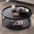 SEI Furniture Verlington Engineered Wood Round Cocktail Table in Black