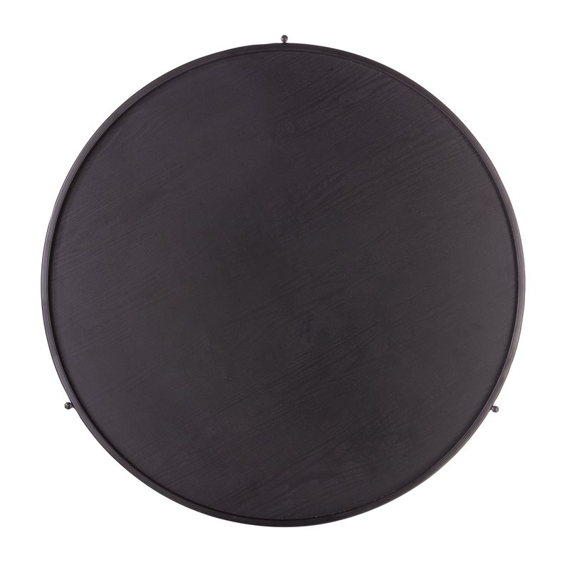 SEI Furniture Verlington Engineered Wood Round Cocktail Table in Black