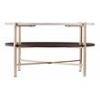 Ardmillan 2-Tier Round Faux Marble-Top Cocktail Table in Brass/Dark Tobacco
