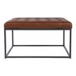 SEI Furniture Ciarin Leather Upholstered Cocktail Ottoman in Brown-Gray