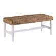 SEI Furniture Standerson Woven Coffee Table Bench White-Natural hyacinth