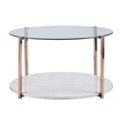 Southern Enterprises Avenida Round Tempered Glass-Top Cocktail Table in Gold