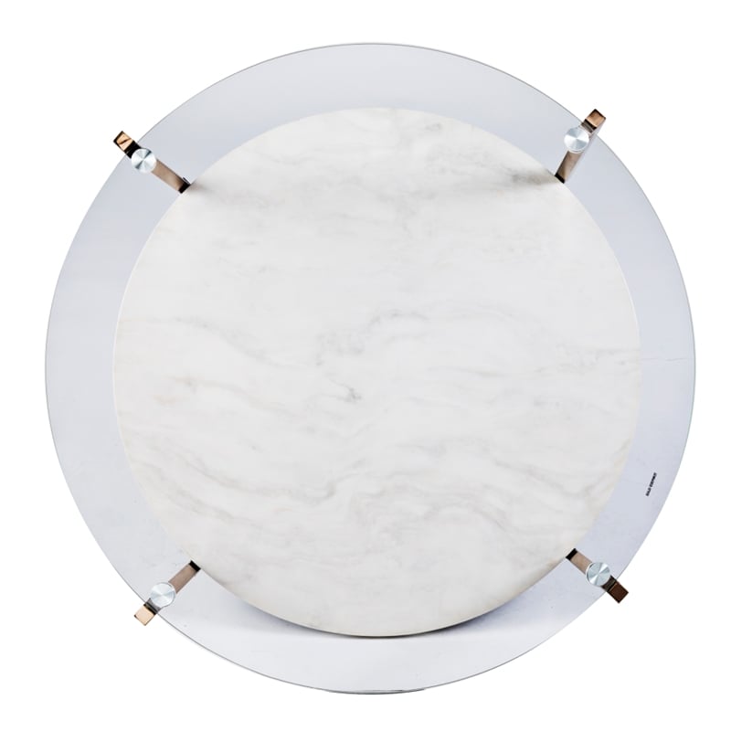 Southern Enterprises Avenida Round Tempered Glass-Top Cocktail Table in Gold